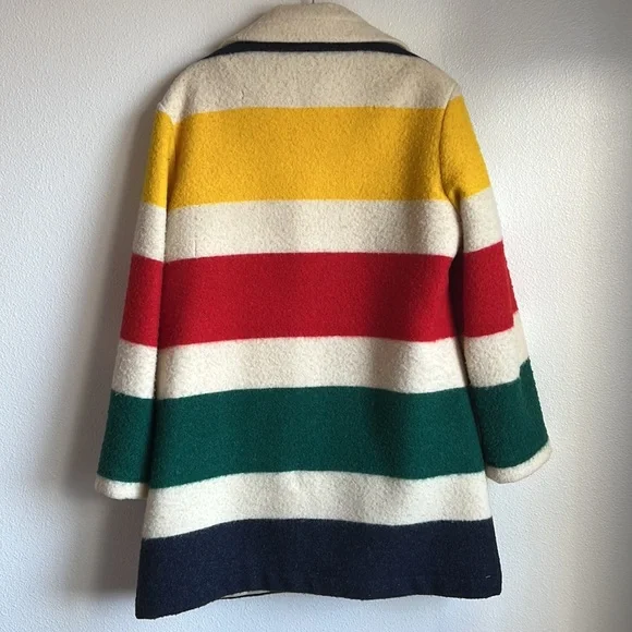 VTG Pendleton Hudson Bay Stripe Wool Blanket Coat - Picture 2 of 12